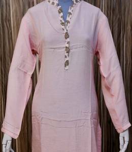 PINK SILK COTTON KURTI